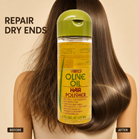 Sérum capillaire à l'huile d'olive pour cheveux bouclés et ondulés, léger, anti-frisottis, protection thermique, fini doux et brillant
