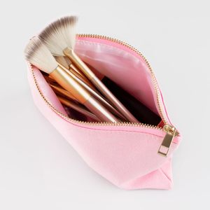 Sac de maquillage en toile avec fermeture éclair, logo personnalisé, vente chaude - Product Image 2