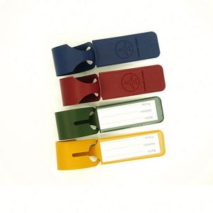 Multi-Colors PU Luggage <b>Tag</b> for Travel Business Trip Faux Leather Suspension <b>Suitcase</b> <b>Tags</b> for Bags Can Custom Logo - Product Image 2