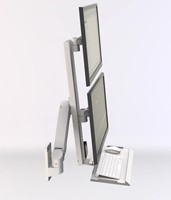 Meisonic T8-GA02KB-SPB Double moniteur Mount Industrial Screen Installation Solution 2025 OEM Service Offre Spéciale produit
