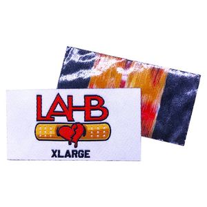 Étiquettes de taille pour vêtements avec logo de marque personnalisé, étiquettes tissées thermocollées pour le col - Product Image 3