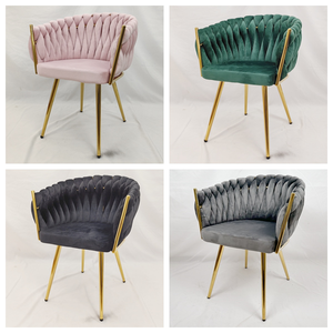 Velvet Accent <b>Chair</b> Tufted Upholstered Shell Armchair Metal Leg Side <b>Chair</b> for Living Room Hotel Lounge - Product Image 6
