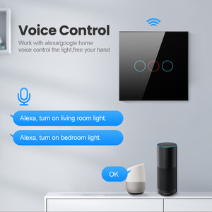Para Tuya Smart <span class=keywords><strong>Touch</strong></span> <span class=keywords><strong>Switch</strong></span> 86 Tipo <span class=keywords><strong>Alexa</strong></span> Control de voz Wifi Teléfono Temporización remota 10A Max. Corriente 240V Max. Voltaje - Product Image 4