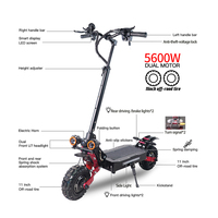 Trottinette électrique Dualtron 11 pouces à double moteur 60v 38ah 5600w, vitesse maximale de 85 km/h, trottinette électrique tout-terrain pour adultes