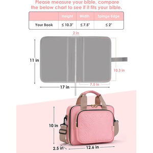 Tùy Chỉnh Xách Tay Bông Giáo Hội Túi Thực Trường Hợp Kinh Thánh Bìa Trường Hợp Polyester Kinh Thánh Cuốn Sách Bìa Với Người Giữ Cuốn Sách - Product Image 2