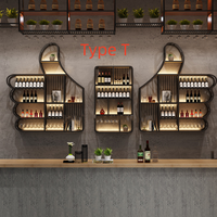 Casier à vin mural personnalisé au design moderne Étagère suspendue en fer avec porte-bouteille et porte-verre pour meubles de maison