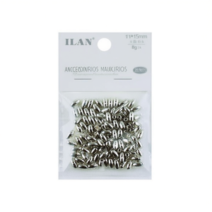 Perline a Stella in Metallo ILAN 11x15mm Bianche Argento per Creazione di Gioielli e Accessori - Product Image 2