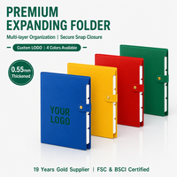 Porte-documents extensible A4 avec logo personnalisé, 5 poches, imperméable, en PP, pour promotion