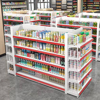 Étagères Gondoles Métalliques Robustes Double Face à Options Multi-Niveaux Prix Usine pour Supermarché
