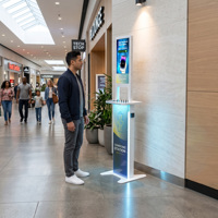 Station de charge rapide PD20W avec 10 câbles tressés de qualité industrielle, kiosque de charge Y2 Power AXI à double face avec écran LCD 21,5''