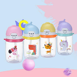 New PP Straw Cup Plastic <strong>Drinking</strong> Cup <strong>Childrens</strong> Water Cup for Students Summer Cartoon Kindergarten Backpack Water <strong>Bottle</strong> - Product Image 5
