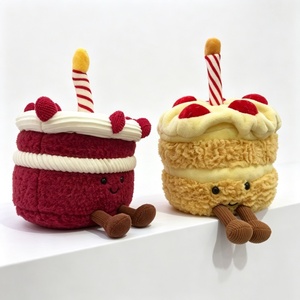 Customized <b>Red</b> birthday cake plush,Birthday cake plush with <b>candle</b>,Yellow birthday cake plush - Product Image 4