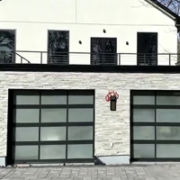 Porte de garage automatique combinée avec panneau en verre, porte de garage antivol, porte de garage élévatrice