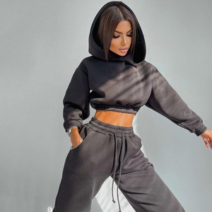 Felpa con cappuccio da donna personalizzata felpa con cappuccio pantaloni da jogging tuta da ginnastica Set Jogger Gym Workout Training Fitness Set - Product Image 5