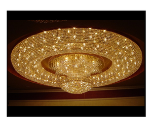 Modern Ballroom Decor K9 Crystal <strong>Ceiling</strong> Lighting Lobby Crystal Flush Mounts Golden <strong>Ceiling</strong> <strong>Lamp</strong> Hotel Church Decoration - Product Image 5