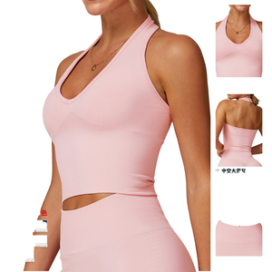 Set da donna con Logo personalizzato Yoga senza cuciture giacca <span class=keywords><strong>Leggins</strong></span> reggiseno con cappuccio pantaloncini da motociclista 4 pezzi da donna - Product Image 6