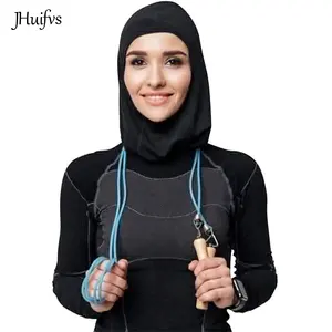 Lenço esportivo feminino flexível, de alta qualidade, hijab, respirável, malha, cabeça, cachecol islâmico