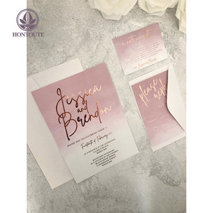 Rose Gold Foil <span class=keywords><strong>Nombre</strong></span> Blush Dusty Pink Acuarela Matrimonio Tarjetas <span class=keywords><strong>de</strong></span> invitación <span class=keywords><strong>de</strong></span> boda - Product Image 3