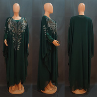Robes africaines de haute qualité, grandes tailles, en mousseline de soie ornée de cristaux, kaftan Dubaï, abaya, robe élégante en mousseline de soie maxi pour femmes