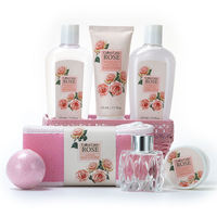 Vente en gros Coffret cadeau de bain gel douche pétale de rose OEM ODM usine personnalisée Lait corporel rose sel de bain emballage exquis