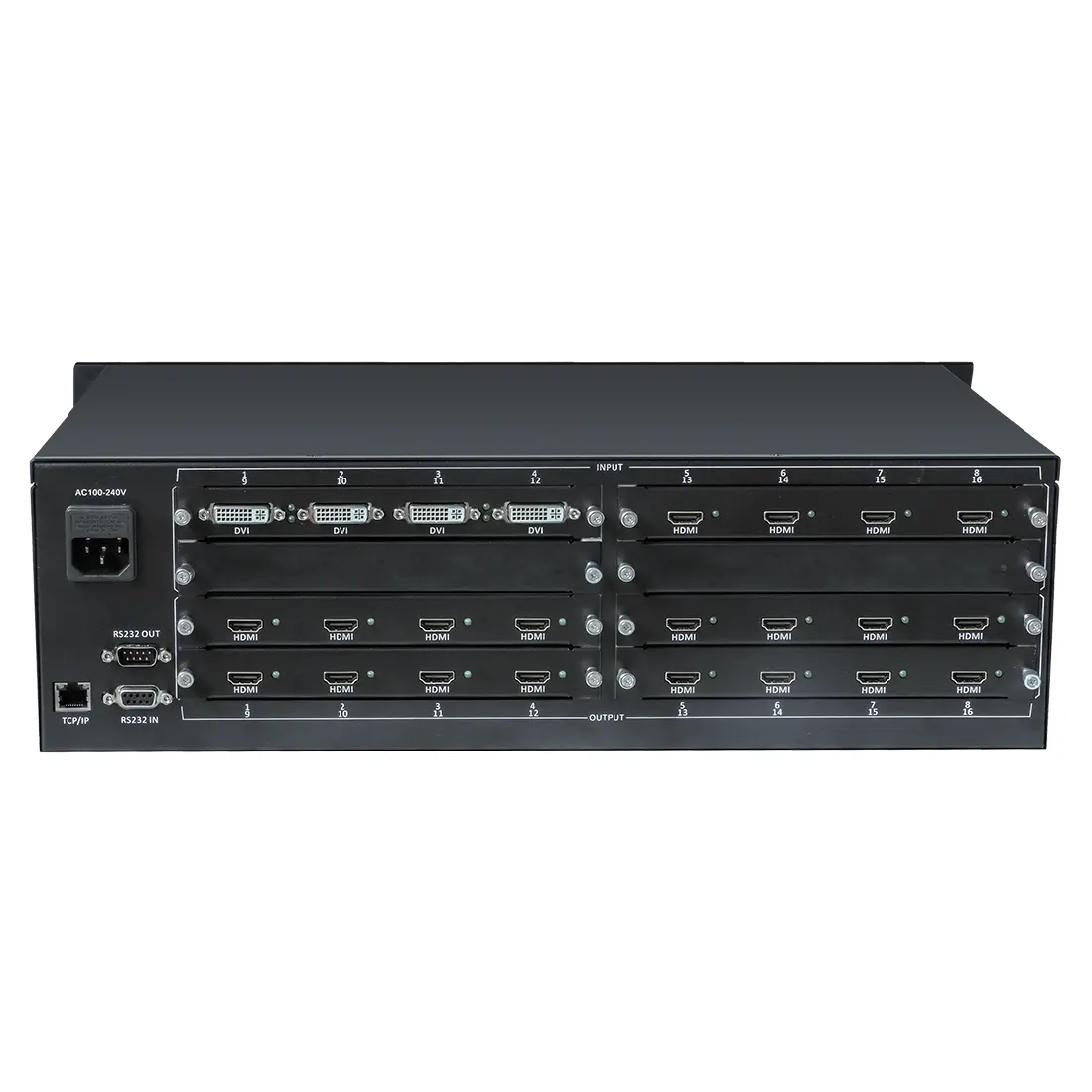 8 ingressi 16 uscite DVI HDM I HD Matrix Plug-in Audio/Video Signal Switcher TV Wall Controller