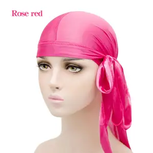 Eastsunshine Custom Printed Extra Long-tail Head Wraps Doo Rag Designer Silk Durag Durags For Adults