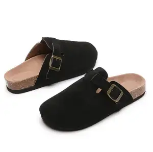 wholesale cheap womens artificial leather closed toe casual slippers High Quality Ladies Flat Slippers