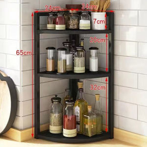 Étagère de rangement pour vaisselle à trois niveaux, durable, multifonctionnelle, organisateur de vaisselle mural, en acier inoxydable pour la <span class=keywords><strong>cuisine</strong></span> - Product Image 1