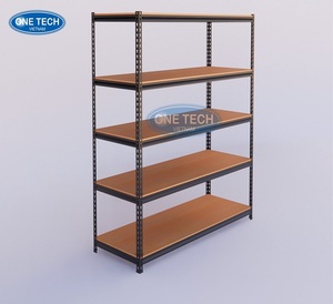 Estanterías/estanterías de 5 niveles sin tornillos, ajustables, con recubrimiento electrostático en polvo, en colores blanco, negro y veta de madera. - Product Image 2