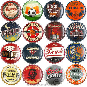 Letrero Metálico <span class=keywords><strong>de</strong></span> Alta Calidad con Diseño <span class=keywords><strong>de</strong></span> Tapa <span class=keywords><strong>de</strong></span> Botella <span class=keywords><strong>de</strong></span> Cerveza, 35 cm <span class=keywords><strong>de</strong></span> Diámetro, Placa Decorativa Vintage Personalizada para Pared, Ideal para Clubes, Bares, Pubs y Hogares - Product Image 1