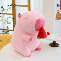 Peluche Capybara Mignonne, Grande Coussin-Peluche en Coton Doux, Jouet en Peluche Dessin Animé, Cadeau pour Enfants, Capybara Pastèque