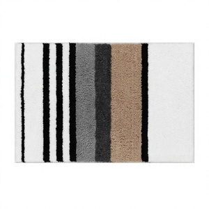 Alfombra de baño personalizada al por mayor multicolor a rayas de lujo, alfombras de baño de diseñador de secado rápido, algodón con técnicas hechas a máquina para baños - Product Image 1