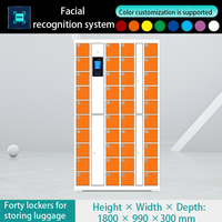 Casier de rangement intelligent en métal pour salle de sport, haute qualité, 40 portes, étanche, avec reconnaissance faciale, en libre-service, en acier, pour armoire électronique