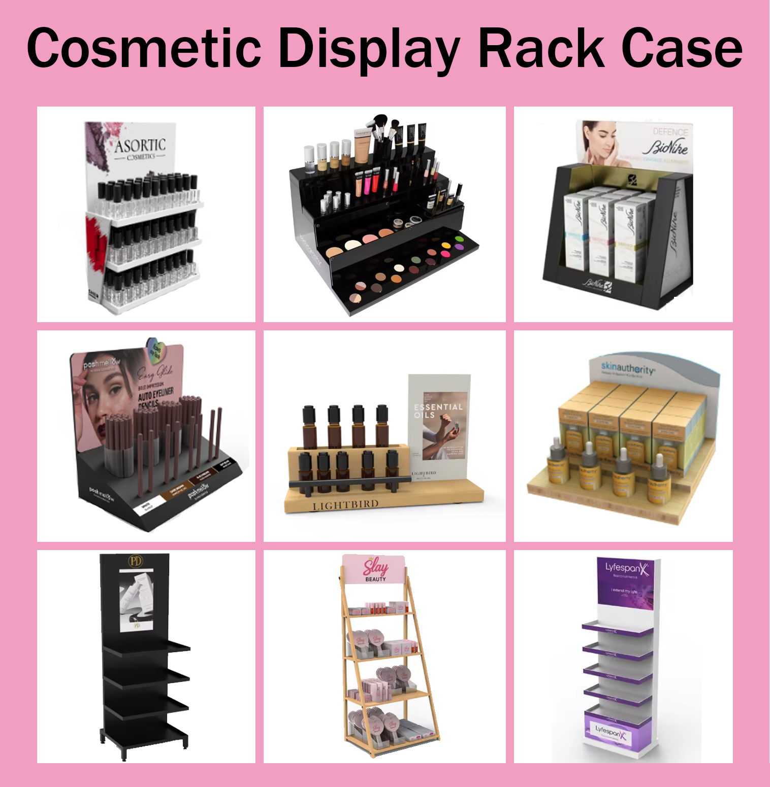 Apache Custom Countertop Cosmetic Display Stand – Acrylic Makeup Lipstick Skincare Display Rack for Retail Beauty Store — view 6