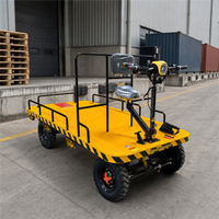 Chariot de manutention électrique à plateforme plate avec garde-corps de sécurité, siège et poignée de direction, OEM 2,5x1,1m pour usage industriel