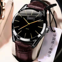 Nouvelle Montre Business Tendance pour Homme, Bracelet en Cuir PU, Cadran à Échelles, Mouvement Quartz