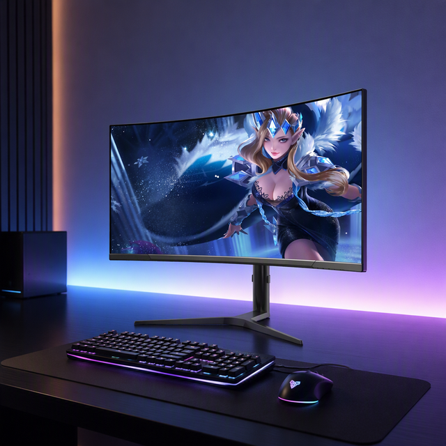 New 34" IPS Desktop Computer Ultra-thin Curved Screen 2K 4K 144Hz 240Hz Gaming Pc Monitor RGB LED HDR Display Home Office ROHS
