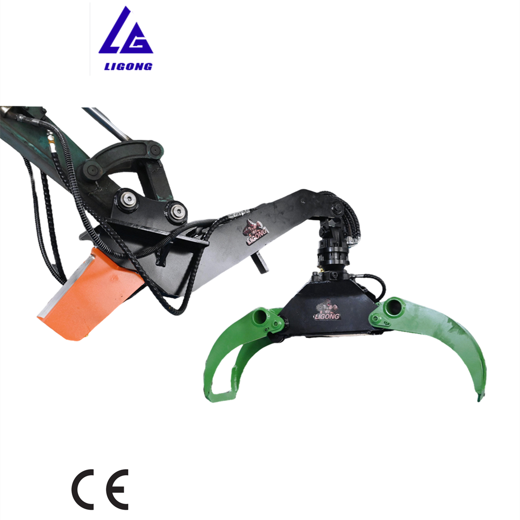 Excavator Free Rotating Hydraulic Rotator Grapple, Built for Light-Duty Tasks, Log Grab for Efficient Material Handling