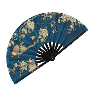 بيع بالجملة مروحة كبيرة من الخيزران قابلة للطي بشعار مخصص للموسيقى التقليدية ملاك الزفاف الرقص الهذيان حفلة العيد هدية التبريد - Product Image 1