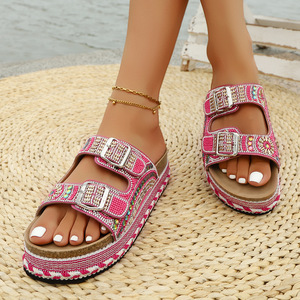 <span class=keywords><strong>Sandali</strong></span> Estivi da <span class=keywords><strong>Donna</strong></span> con <span class=keywords><strong>Suola</strong></span> Spessa 2025 Nuovo Stile con Fibbia in <span class=keywords><strong>Sughero</strong></span> Ciabatte da Spiaggia - Product Image 2