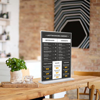 Support de signalétique en acrylique double face, cadre photo en acrylique transparent pour table, porte-menu et prospectus pour bureau, magasin, mariage, fête
