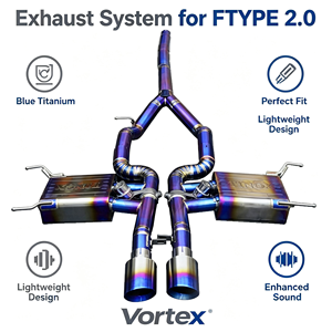 Sistema de escape completo Vortex Racing Burnt Titanium para Jaguar F-Type 2.0, piezas de mejora para ajuste de sonido del motor - Product Image 1