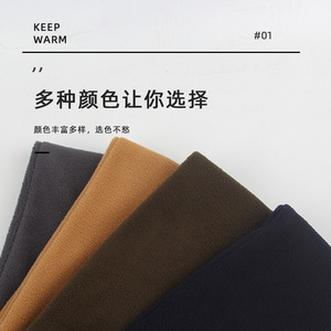 Camouflage Fleece Scarf Men's Warm Neck Warmer Autumn Winter Solid Color Stylish Commute Black Dark Gray Navy Blue Khaki - Product Image 3