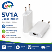Adaptateur mural USB 5W ultra-mince à charge rapide, chargeur de voyage portable à port unique, prise UE/US, Carga Rápida pour iPhone et Android