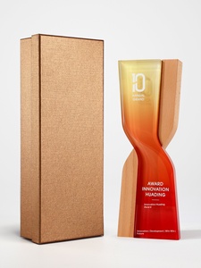 Trophée en cristal personnalisé, trophée créatif haut de gamme en bois massif pour réunion annuelle de la marque, cérémonie de remise des prix aux employés exceptionnels - Product Image 5