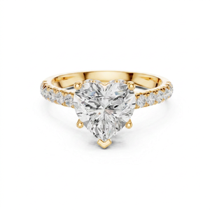 Diamant solitaire de laboratoire certifié IGI 1,0 carat taille cœur, or blanc 14K, pour femme, mariage, fiançailles, classique, intemporel - Product Image 2