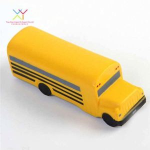 Balle anti-stress en mousse PU avec logo personnalisé, camion et autobus scolaire, jaune, jouet promotionnel ludique sur le thème du transport avec logo imprimé - Product Image 4