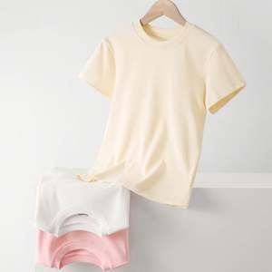 Top adelgazante ajustado corto de verano con cuello redondo de estilo francés de manga corta para mujer - Product Image 3