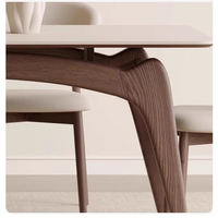 Ensemble de table à manger rectangulaire moderne de luxe en pierre frittée et bois de frêne massif, écologique, durable, 4-6 places, pour appartement, complet