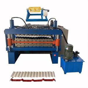 Maquinaria de Material de construcción trapezoidal para techos de Metal de alta velocidad, máquina perfiladora de paneles AG y R de doble capa profesional - Product Image 3